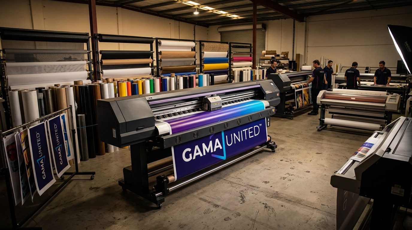 Velikoformatna štampa u produkciji — Gama United