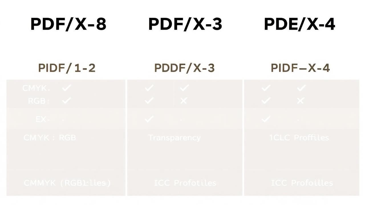 Razlike između PDF/X varijanti: koja podržava RGB, transparencije i ugrađene ICC profile.