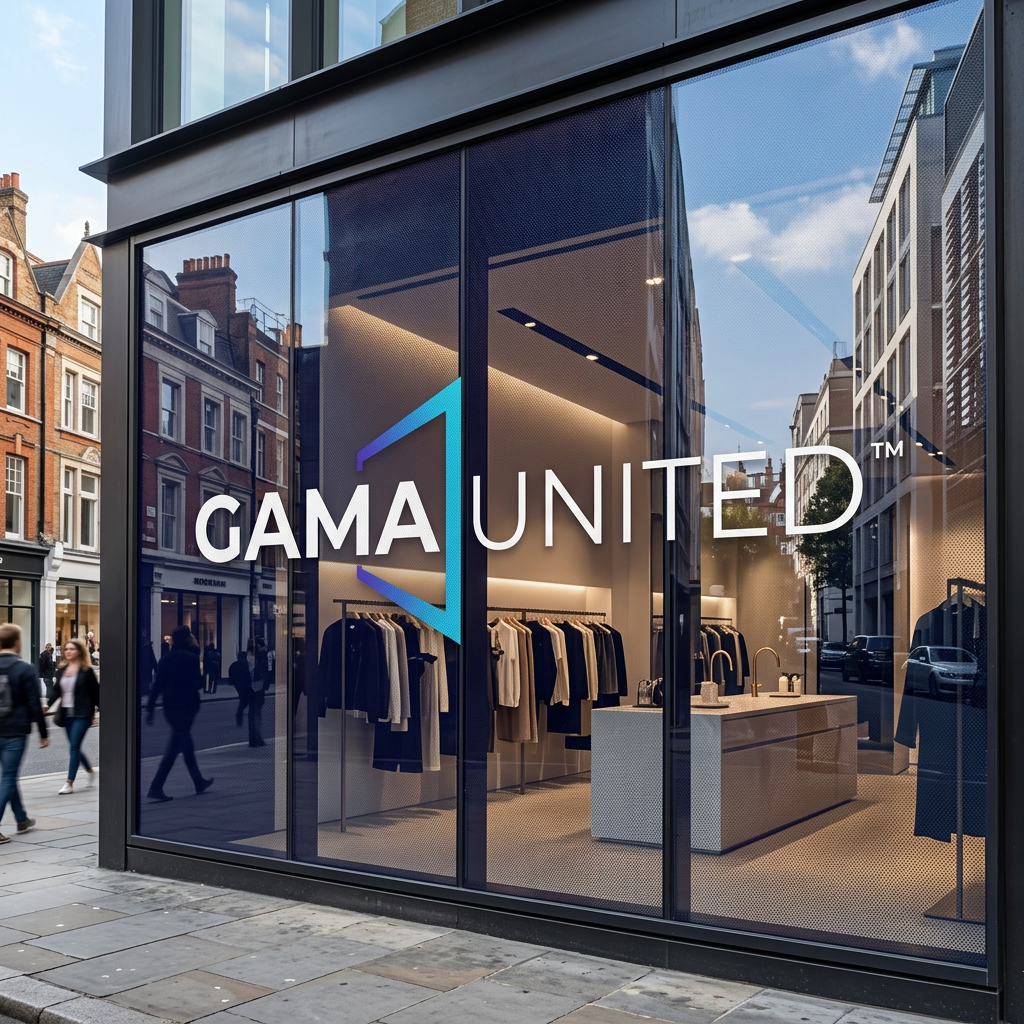 Brendiranje izloga sa logotipom — Gama United